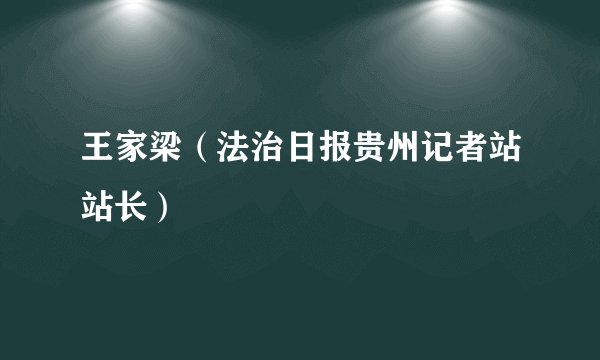 王家梁（法治日报贵州记者站站长）