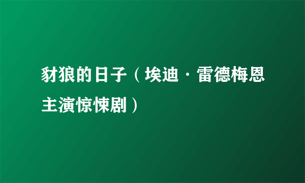 豺狼的日子（埃迪·雷德梅恩主演惊悚剧）