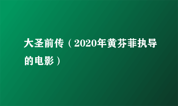 大圣前传（2020年黄芬菲执导的电影）