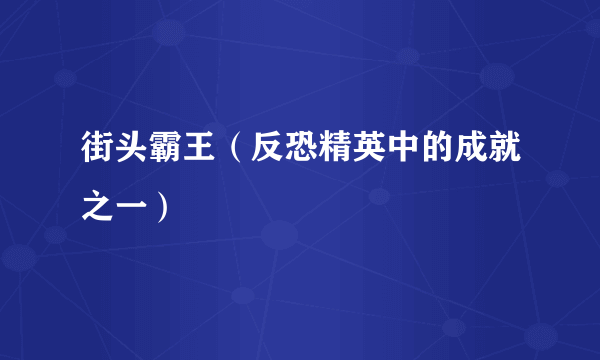 街头霸王（反恐精英中的成就之一）