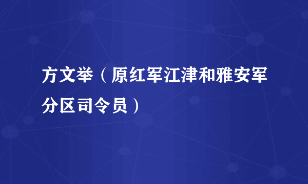 方文举（原红军江津和雅安军分区司令员）