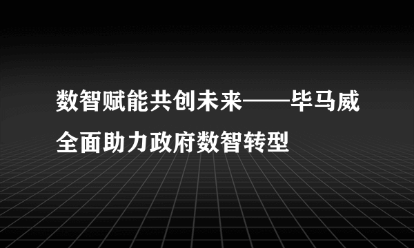 数智赋能共创未来——毕马威全面助力政府数智转型