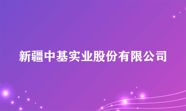 新疆中基实业股份有限公司