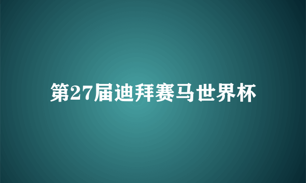 第27届迪拜赛马世界杯