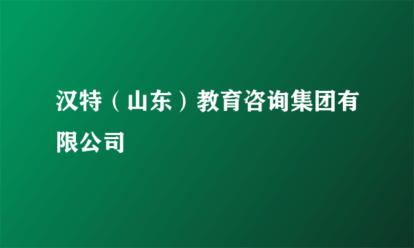 汉特（山东）教育咨询集团有限公司