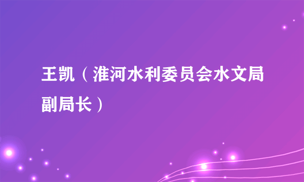 王凯（淮河水利委员会水文局副局长）