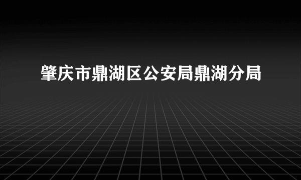 肇庆市鼎湖区公安局鼎湖分局