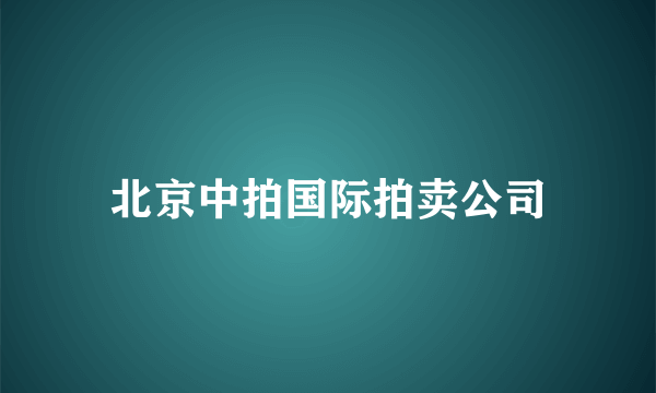 北京中拍国际拍卖公司