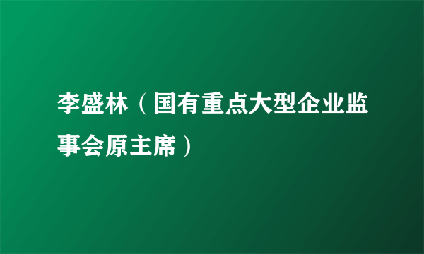 李盛林（国有重点大型企业监事会原主席）