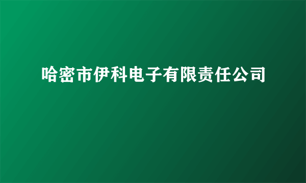 哈密市伊科电子有限责任公司