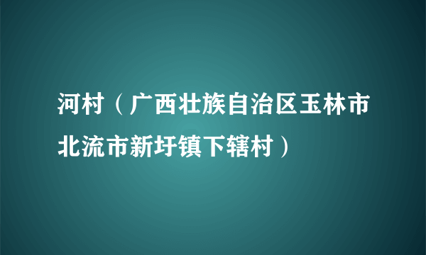 河村（广西壮族自治区玉林市北流市新圩镇下辖村）