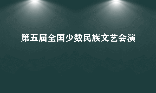 第五届全国少数民族文艺会演