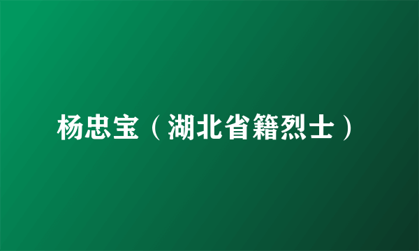 杨忠宝（湖北省籍烈士）