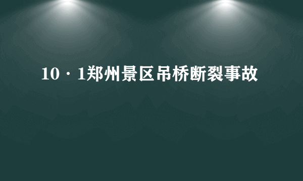 10·1郑州景区吊桥断裂事故