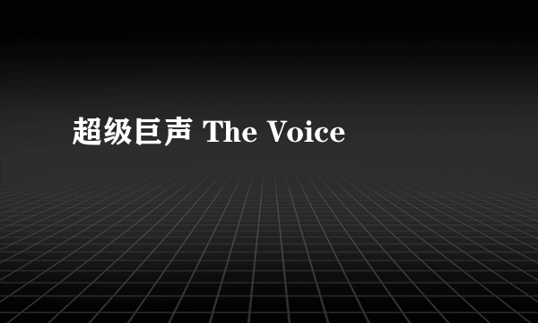 超级巨声 The Voice