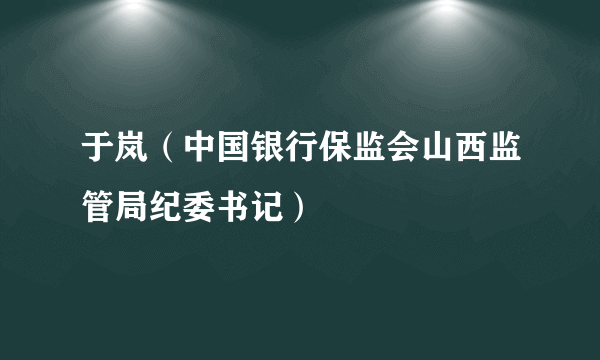 于岚（中国银行保监会山西监管局纪委书记）