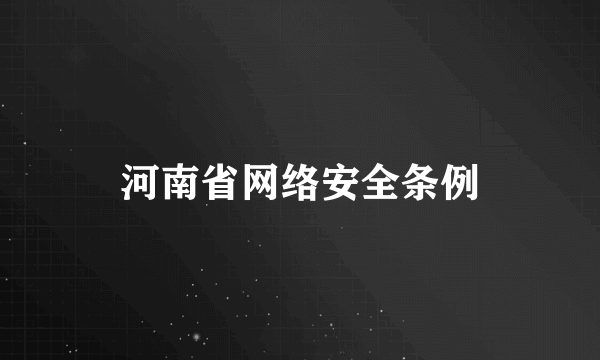 河南省网络安全条例