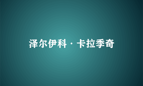 泽尔伊科·卡拉季奇