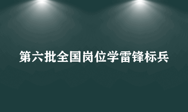 第六批全国岗位学雷锋标兵