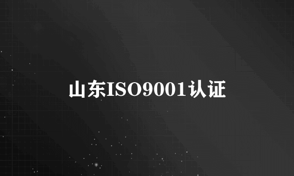 山东ISO9001认证