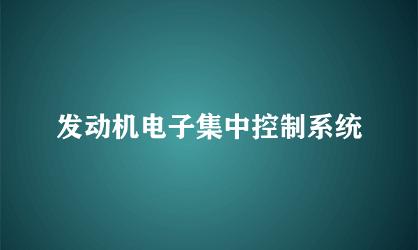 发动机电子集中控制系统