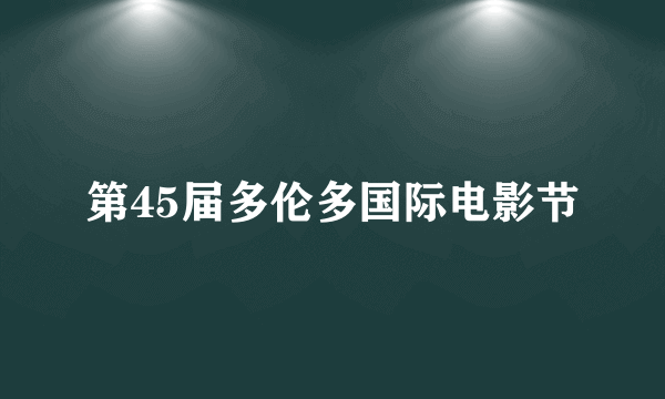 第45届多伦多国际电影节