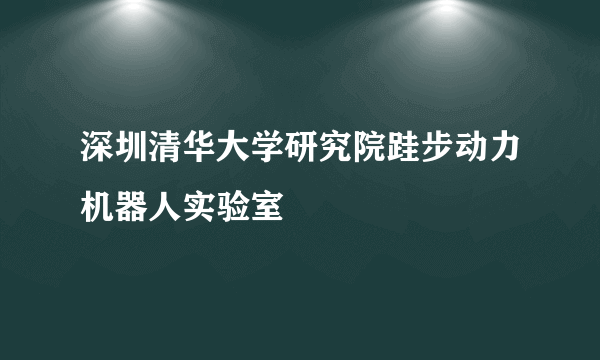 深圳清华大学研究院跬步动力机器人实验室