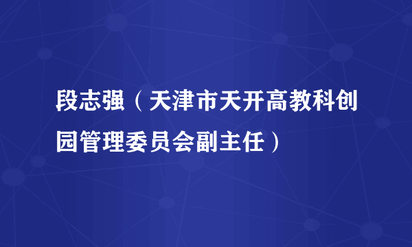 段志强（天津市天开高教科创园管理委员会副主任）