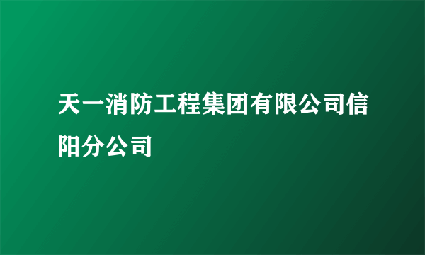 天一消防工程集团有限公司信阳分公司