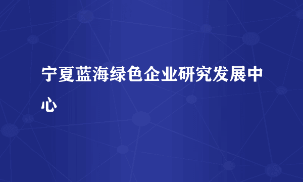 宁夏蓝海绿色企业研究发展中心