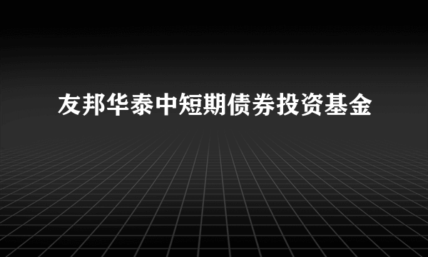 友邦华泰中短期债券投资基金