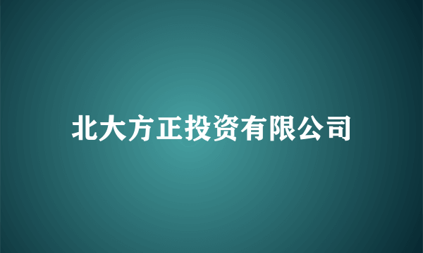 北大方正投资有限公司