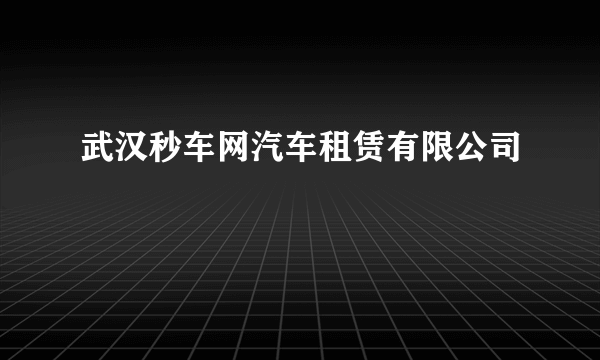 武汉秒车网汽车租赁有限公司