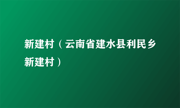 新建村（云南省建水县利民乡新建村）