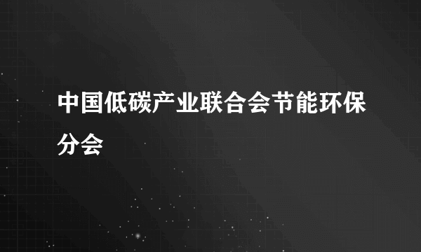 中国低碳产业联合会节能环保分会