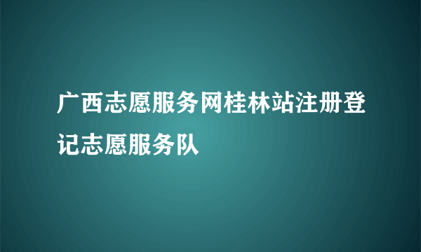 广西志愿服务网桂林站注册登记志愿服务队