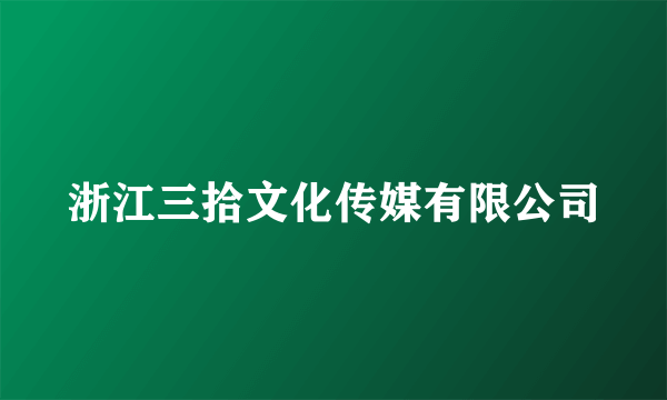 浙江三拾文化传媒有限公司