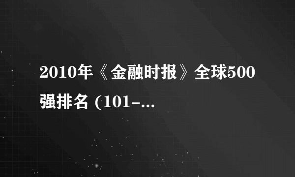 2010年《金融时报》全球500强排名 (101-200)