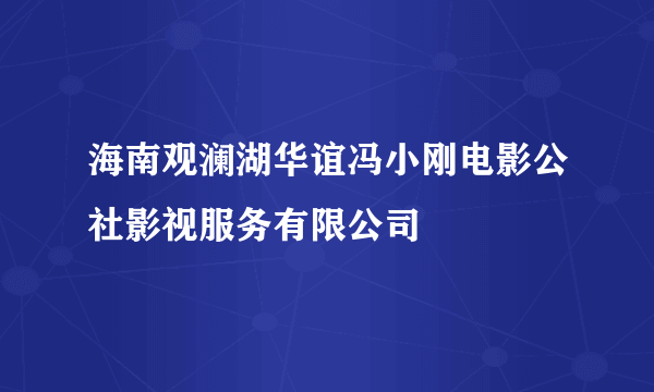 海南观澜湖华谊冯小刚电影公社影视服务有限公司