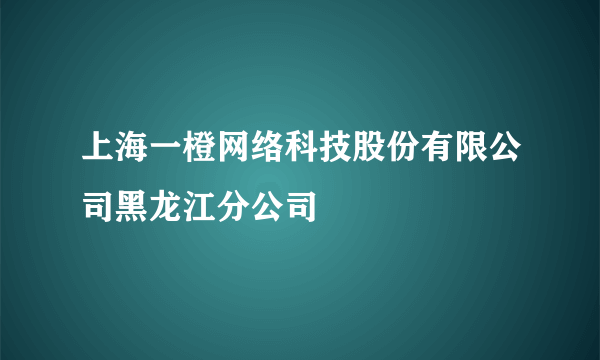 上海一橙网络科技股份有限公司黑龙江分公司