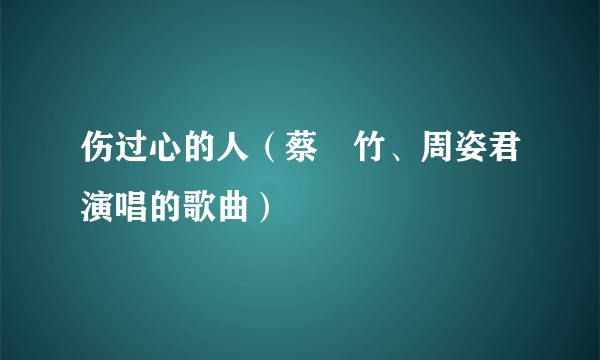 伤过心的人（蔡镕竹、周姿君演唱的歌曲）