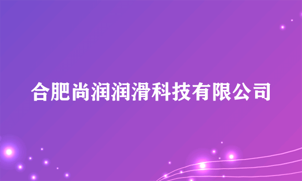 合肥尚润润滑科技有限公司