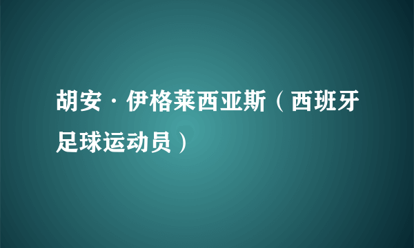 胡安·伊格莱西亚斯（西班牙足球运动员）