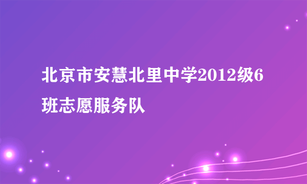 北京市安慧北里中学2012级6班志愿服务队