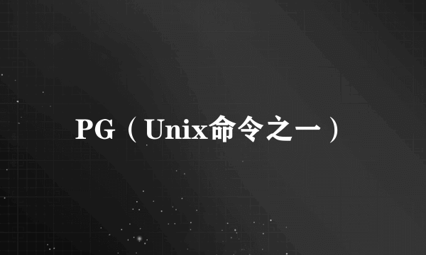 PG（Unix命令之一）