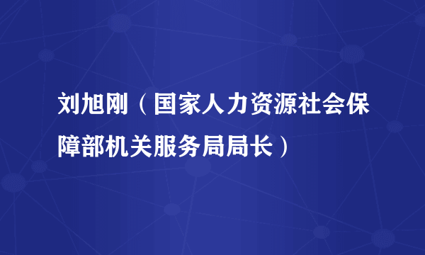 刘旭刚（国家人力资源社会保障部机关服务局局长）