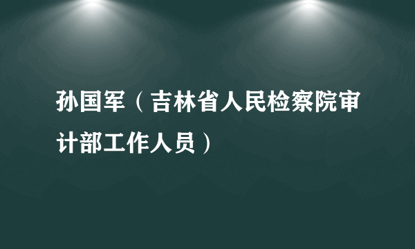 孙国军（吉林省人民检察院审计部工作人员）