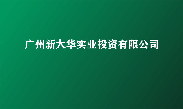 广州新大华实业投资有限公司