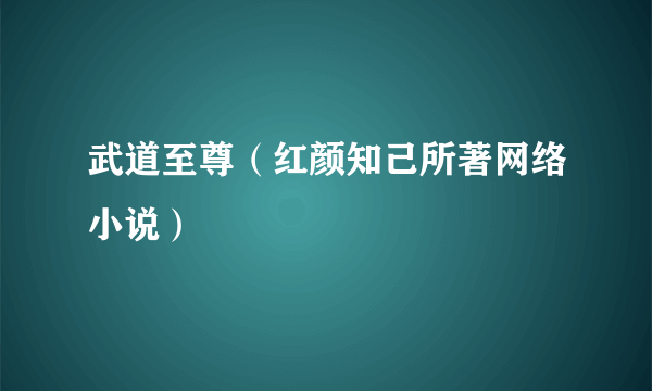 武道至尊（红颜知己所著网络小说）