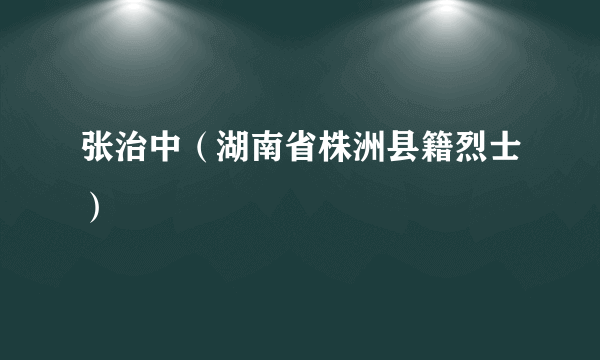 张治中（湖南省株洲县籍烈士）